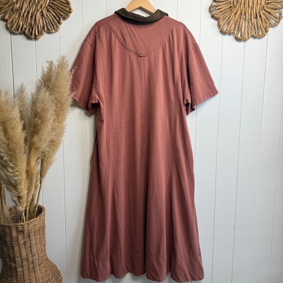 Free People shirt dress polo shirt dress midi collared boho sporty Large - Picture 6 of 8